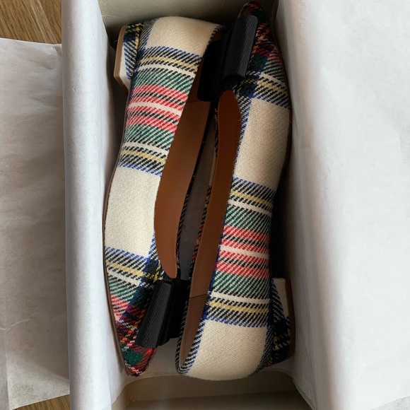 SOLD J. Crew Pointed-toe flats in snowy Stewart tartan - Picture 8 of 15